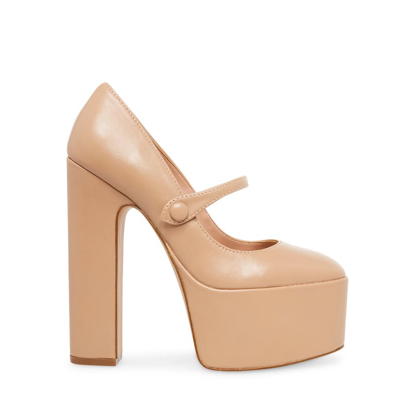 Tacones Steve Madden Prisila Cuero Mujer Beige | ES ZS920E